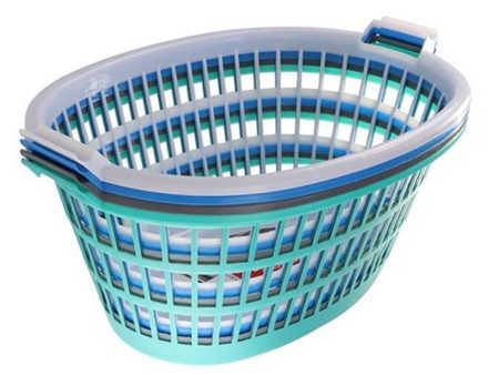 Laundry Basket Oval, 63X43.5X27cm, 4 Assorted Cheap