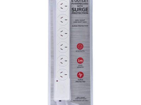 7 Outlet Powerboard with Surge Protection Online Sale