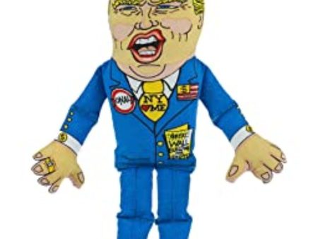 FUZZU Donald Trump Political Parody Dog Chew Toy with Squeaker-Large Supply