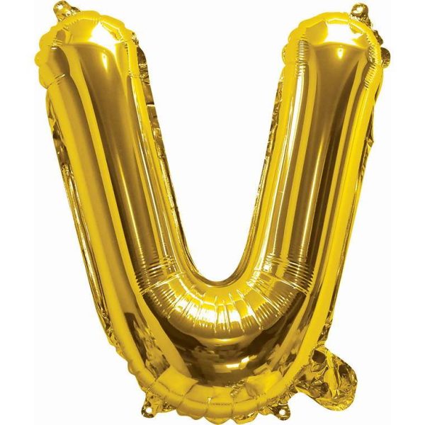 Foil Balloon 35Cm Gold V Online now