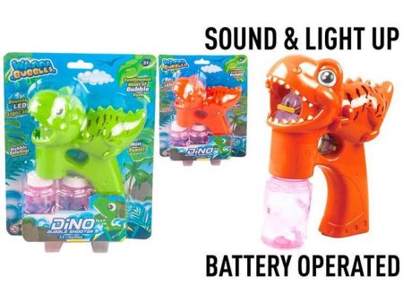 Dino Bubble Maker with 2X50ml Solution, Battery Operated Supply