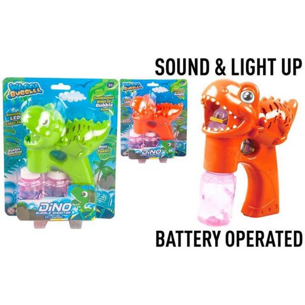 Dino Bubble Maker with 2X50ml Solution, Battery Operated Supply