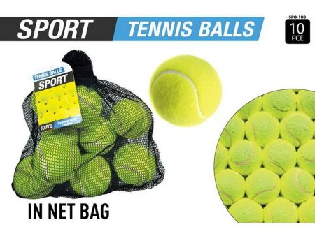 Tennis Balls in Net Bag, 10pcs Fashion