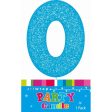 Candle Single Number Glitter Blue 0 Online