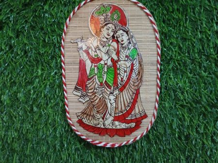 Handicrafte Bamboo Mat Wall Décor 7.5*4.5  (Radha krishna) Discount