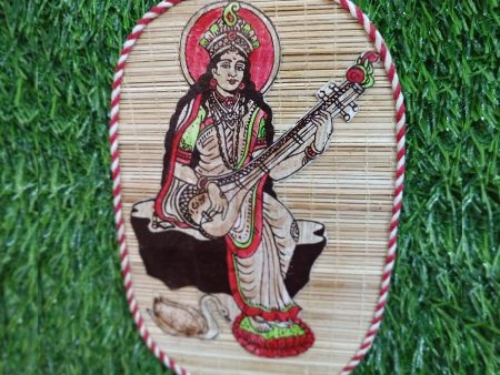 Handicrafted Bamboo Mat Wall Décor 7.5*4.5  (Saraswati ) Online