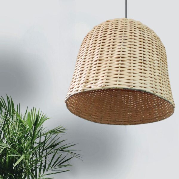 Bunai Bamboo Cane Hanging Lamp Shade ( Bulb & Holder) for Home decoration (16 ) Online now