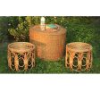 Wooden Bamboo Stool muda | Cane round Muda for Living Room, Balcony and Garden Fashion