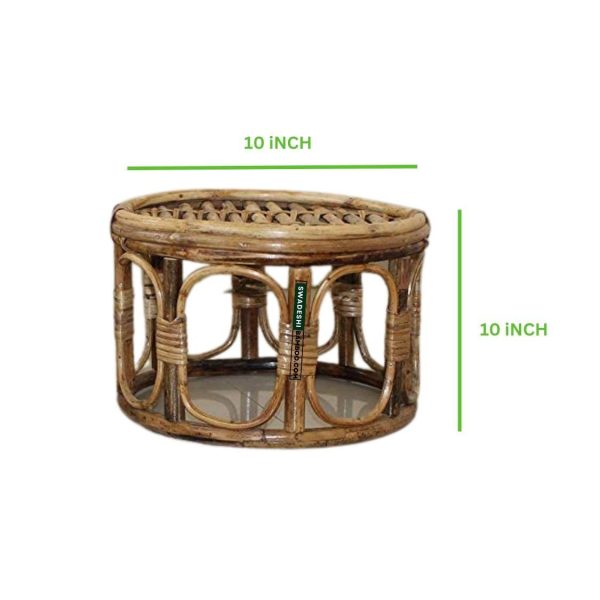 Bamboo Stool muda | Cane round Muda for Living Room, Balcony and Garden on Sale