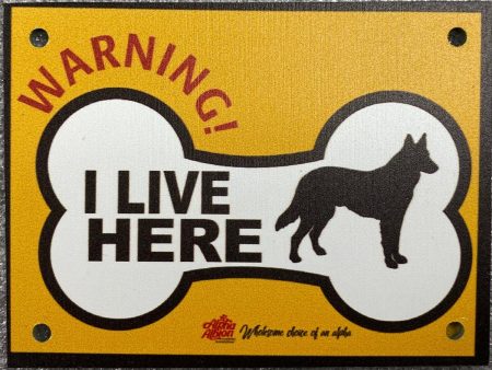 Caution  Warning Aluminium Composite Small Sign Board   General- I LIVE HERE  Online now