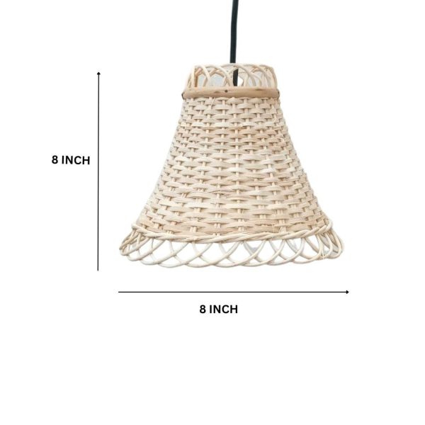 Handwoven Bamboo Cane Hanging Bell Shaped Lamp Shade Supply