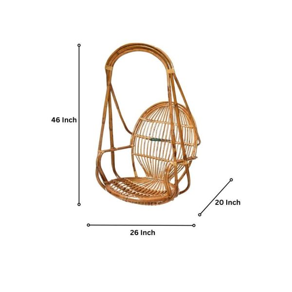 Swadeshi Bamboo Cane Swing Jhula | Single Seater Cane Wood Swing Chair | Indoor and Outdoor swing | Rattan Cane Jhula for Balcony, Patio, Garden, Resturant Hot on Sale