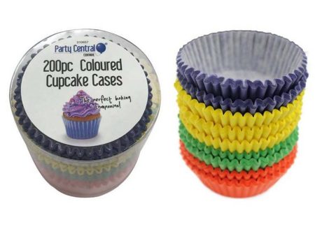 Cupcake Cases, Coloured Assorted, 200pk Supply