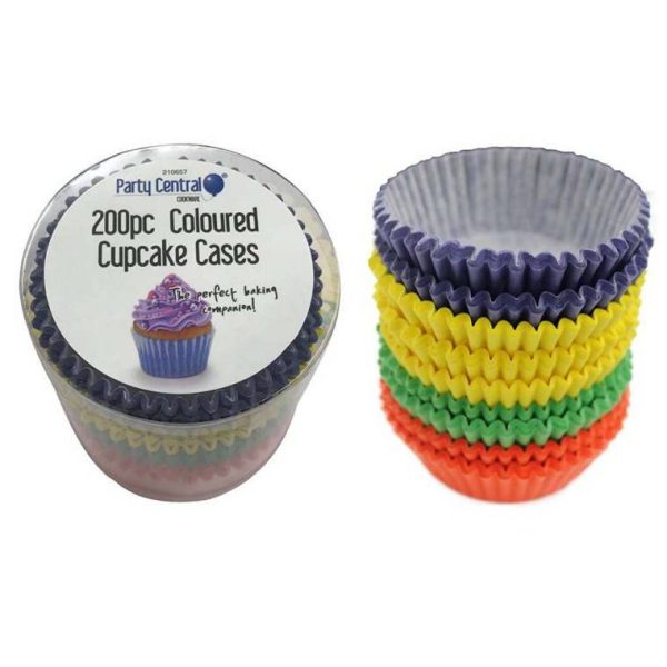 Cupcake Cases, Coloured Assorted, 200pk Supply