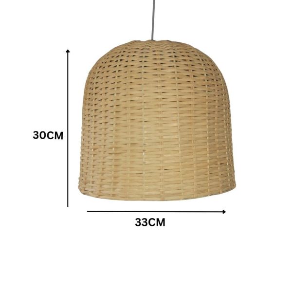 Bunai Bamboo Cane Hanging Lamp Shade ( Bulb & Holder) for Home decoration (16 ) Online now