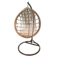 Swadeshi Bamboo Cane Rattan Bamboo Swing Chair for Indoor, Outdoor, Home, Patio, Yard, Balcony and Garden | Single Seater Rattan Swing Hanging Jhula Without Iron Stand | Size - Large Online