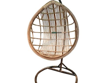 Swadeshi Bamboo Cane Rattan Bamboo Swing Chair for Indoor, Outdoor, Home, Patio, Yard, Balcony and Garden | Single Seater Rattan Swing Hanging Jhula Without Iron Stand | Size - Large Online