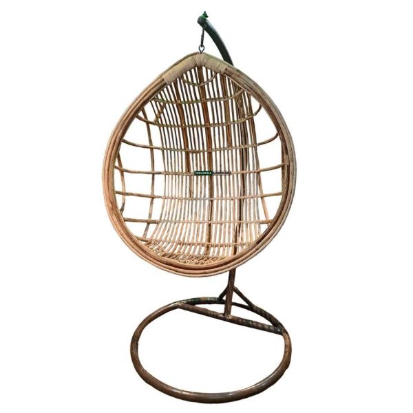 Swadeshi Bamboo Cane Rattan Bamboo Swing Chair for Indoor, Outdoor, Home, Patio, Yard, Balcony and Garden | Single Seater Rattan Swing Hanging Jhula Without Iron Stand | Size - Large Online