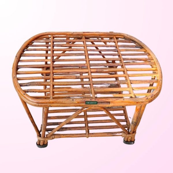 Swadeshi Bamboo Cane Wicker Center Table | Tea, Coffee Table for Home, Balcony, Office, Room, Garden, and Balcony Cheap