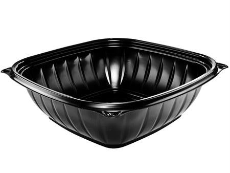 Dart PresentaBowls Pro Black Square Bowls & Lids(Lid Fits 24-64 oz.) Sale