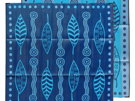 GUMLEAVES & WATERHOLES Design Mat - BLUE 3.0m x 3.0m For Sale