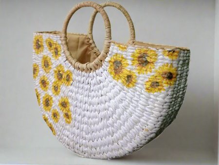 Kauna grass handwoven printed U-shaped bag Sale