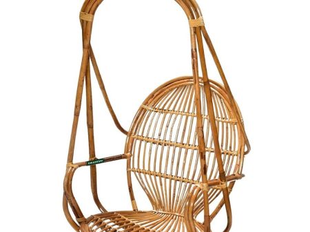 Swadeshi Bamboo Cane Swing Jhula | Single Seater Cane Wood Swing Chair | Indoor and Outdoor swing | Rattan Cane Jhula for Balcony, Patio, Garden, Resturant Hot on Sale