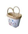 Handwoven floral printed straw Picnic bag-basket For Cheap