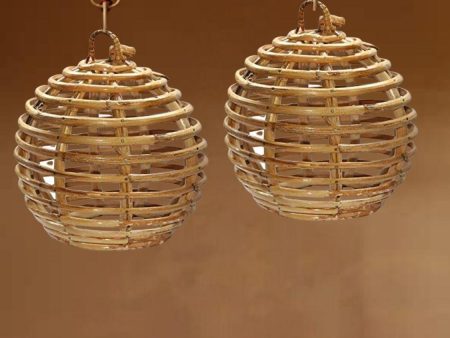 Designer Bamboo Cane Circle Shaped Lamp Shade | Set of 2 Discount