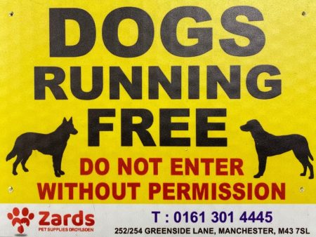 Caution  Warning COREX Sign Board   DOGS RUNNING FREE  on Sale