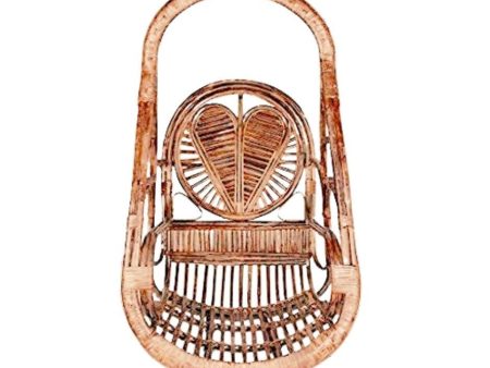 Swadeshi Bamboo Cane big Swing Jhula | Single Seater Cane Wood Swing Chair | Indoor and Outdoor swing | Rattan Cane Jhula for Balcony, Patio, Livingroom, Cafe Sale