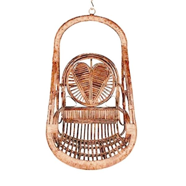 Swadeshi Bamboo Cane big Swing Jhula | Single Seater Cane Wood Swing Chair | Indoor and Outdoor swing | Rattan Cane Jhula for Balcony, Patio, Livingroom, Cafe Sale