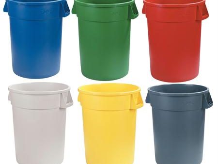 Carlisle Bronco Round Waste Containers & Lids-Grey(44 Gal.) on Sale