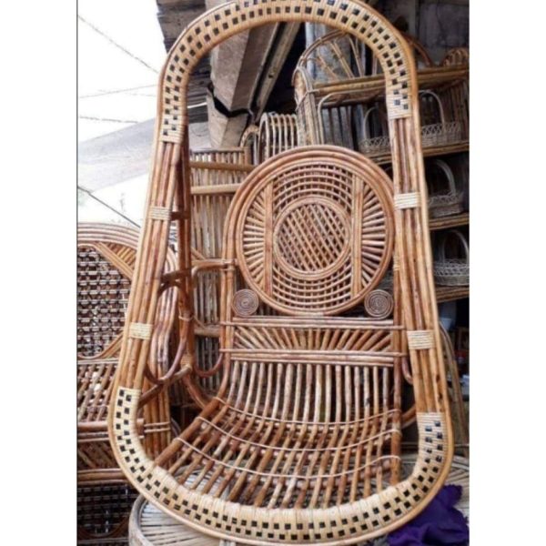 Swadeshi Bamboo Cane Swing Jhula | Single Seater Cane Wood Swing Chair | Indoor and Outdoor swing | Rattan Cane Jhula for Balcony, Patio, Garden, Restaurant , Home Cheap