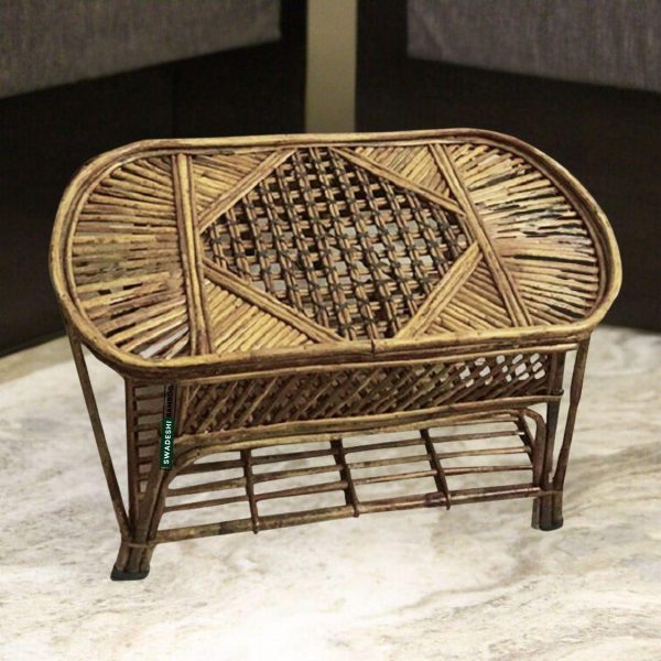 Swadeshi Bamboo Cane Wicker Coffee Table | Tea, Coffee Table for Home, Balcony, Office, and Room on Sale