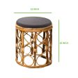 Wooden Bamboo Stool muda | Cane round Muda for Living Room, Balcony and Garden Supply