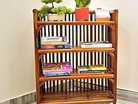 Bamboo wooden Rack I Shoe Rack I 4-Tier Shelf Stand I Utility Rack I Book Shelf Rack for Office Fashion