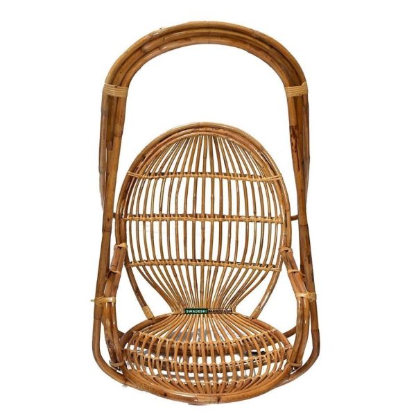 Swadeshi Bamboo Cane Swing Jhula | Single Seater Cane Wood Swing Chair | Indoor and Outdoor swing | Rattan Cane Jhula for Balcony, Patio, Garden, Resturant Hot on Sale