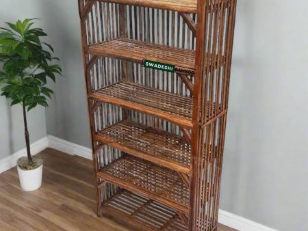 6-Tier Bamboo Wooden Bookshelf | Home Decor Storage Organizer for Room, Office Files | Online now