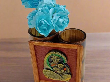 Bamboo Handicraft Pen and Flower Holder For desk decor Cheap