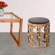 Wooden Bamboo Stool muda | Cane round Muda for Living Room, Balcony and Garden Supply