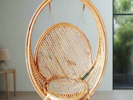 Indoor and Outdoor swing Bamboo Cane Jhula for Balcony, Patio, Garden, Restaurant | Size- Large For Discount