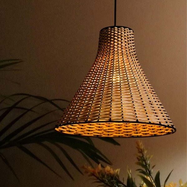 Handwoven Bamboo Cane Hanging Lamp Shade for Home For Cheap