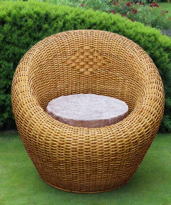 Cane Bamboo Bunai Apple Sofa Chair set of 1. For Sale