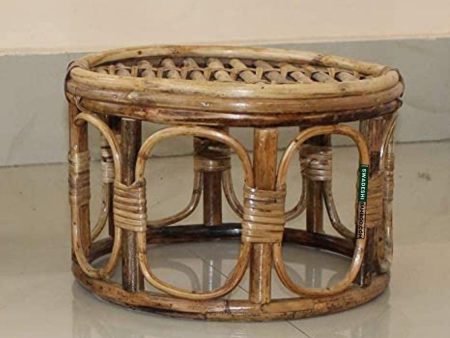 Bamboo Stool muda | Cane round Muda for Living Room, Balcony and Garden on Sale