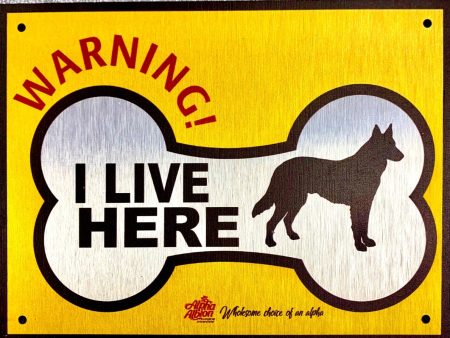 Caution  Warning Aluminium Composite Sign Board   I LIVE HERE  Online now