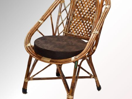 Swadeshi Bamboo Cane Rattan arm Designer Chair (Set of 1) for Home, Office, Restaurant, Hotel, Garden & Balcony Online now