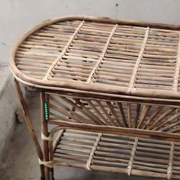 Swadeshi Bamboo Cane Wicker Center Table | Tea, Coffee Table for Home, Balcony, Office, Room, Garden, and Balcony Online Sale