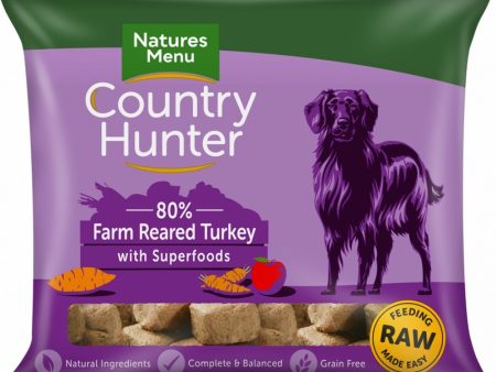 NATURES MENU COUNTRY HUNTER RAW NUGGETS  FARM REARED 80 20 TURKEY WITH SUPERFOODS FOR DOGS 1 KG For Sale