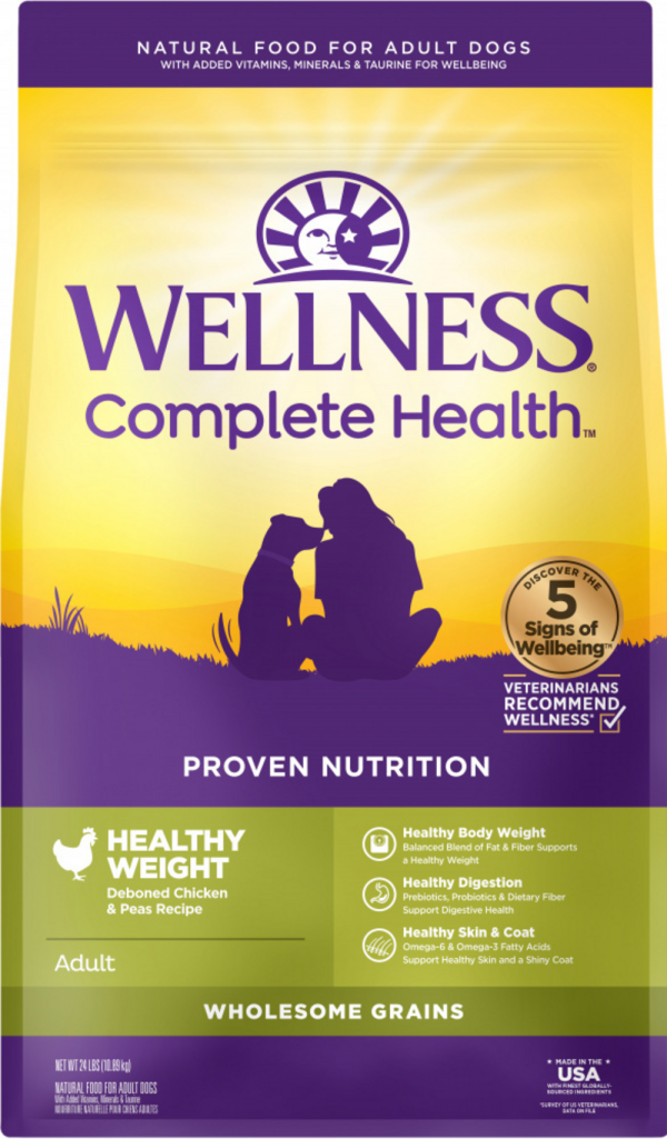 Wellness Complete Health Natural Healthy Weight Chicken and Peas Recipe Dry Dog Food Supply